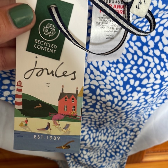 NWT Joules Ariel Swim Top(12) and Bottom(14) blue spot pattern - Picture 5 of 13